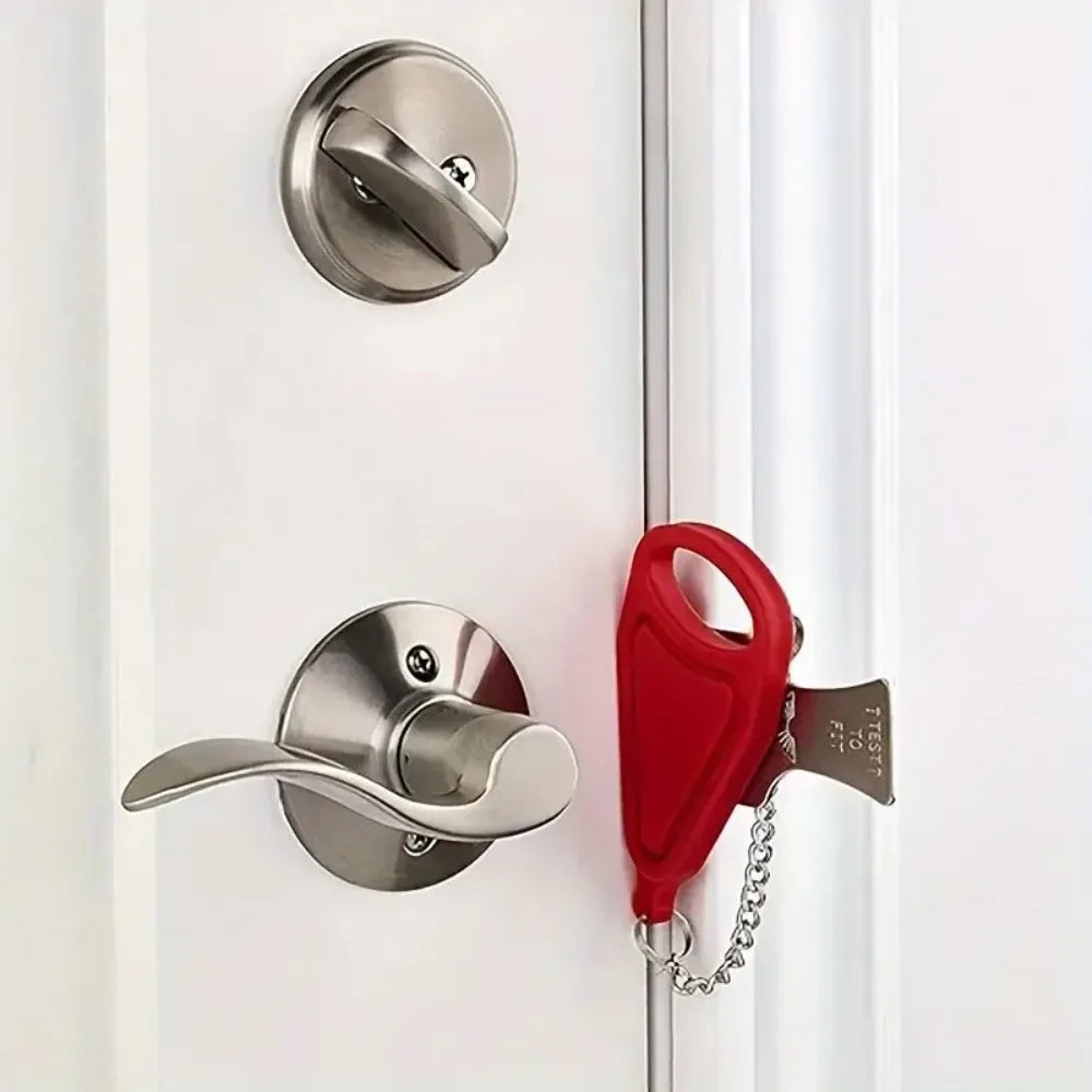 1Pc Portable Travel Safety Door Lock, Suitable for Travelers and Families, Universal Sleep Safety Portable Travel Door Lock
